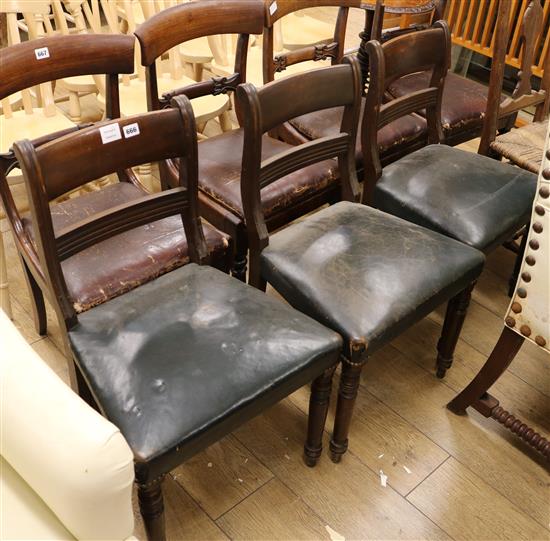 A set of three Regency mahogany dining chairs